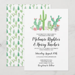 Mariage Inviter Cactus Invitation floral aquarelle