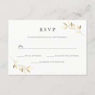 Mariage Jardin Feuille d'or RSVP