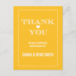 Mariage Jaune du Coeur adoré Merci Cartes