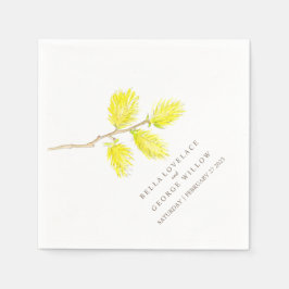 Mariage jaune saule catkins serviettes en papier