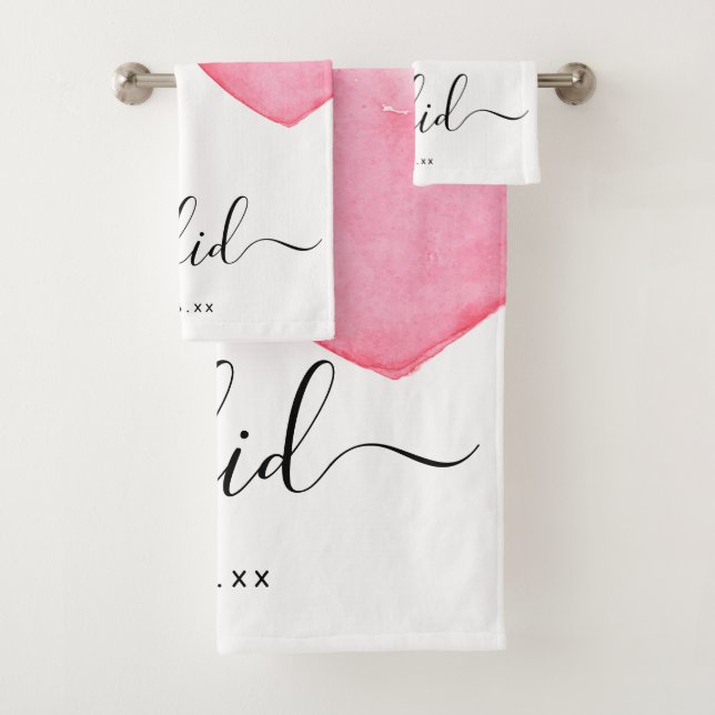 Mariage | Je l'ai fait | Coeur aquarelle | Date (En situation)