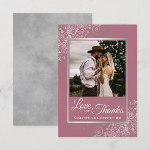 Mariage Lacy Silver Dusty Rose Pink Love & Merci