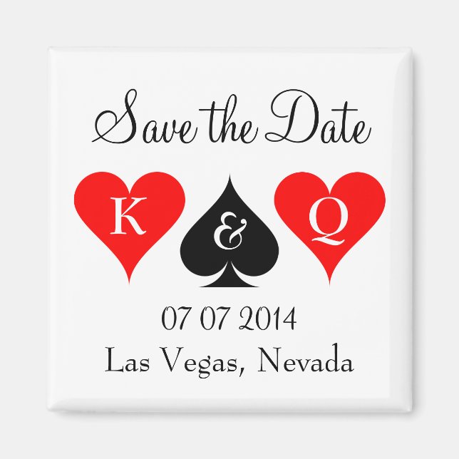 Mariage Las vegas enregistrer la date aimant avec  (Devant)