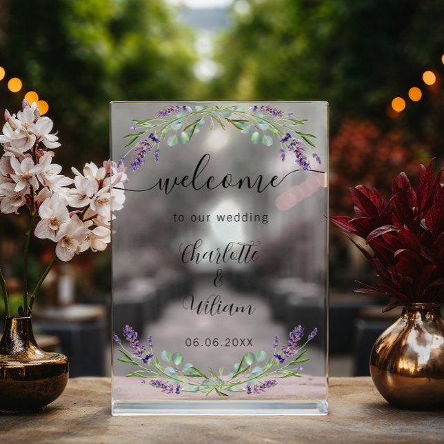 Mariage lavande eucalyptus verdure bienvenue (Créateur téléchargé)