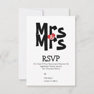 Mariage lesbienne RSVP Bold Mme et Mme Personnalis