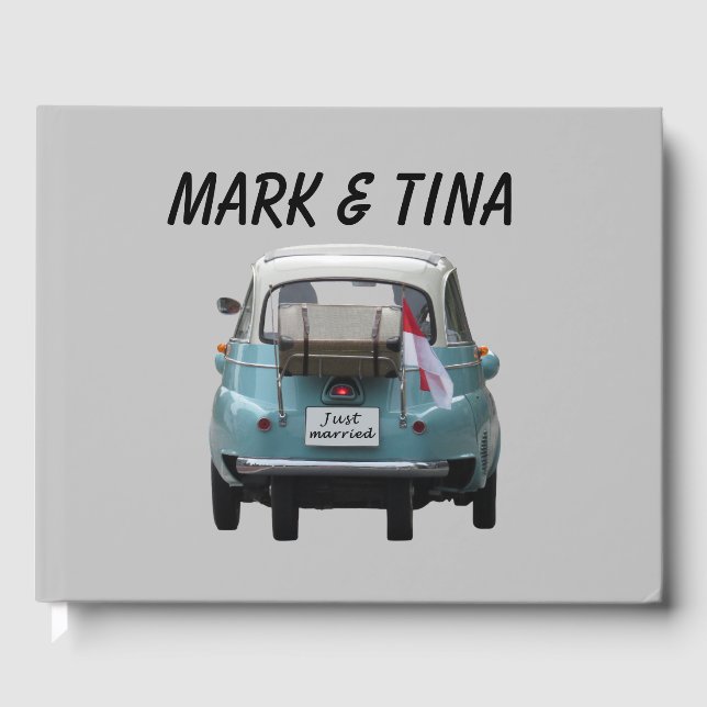Mariage Livre d'invité "voiture mariée" sur mesure (Recto)