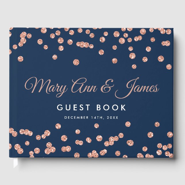 Mariage Livre d'or Rose Parties scintillant d'or C (Recto)