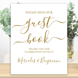 Mariage Livre d'or signe or élégante calligraphie