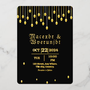 Mariage Luxe Invitation Gold Foil Modèle