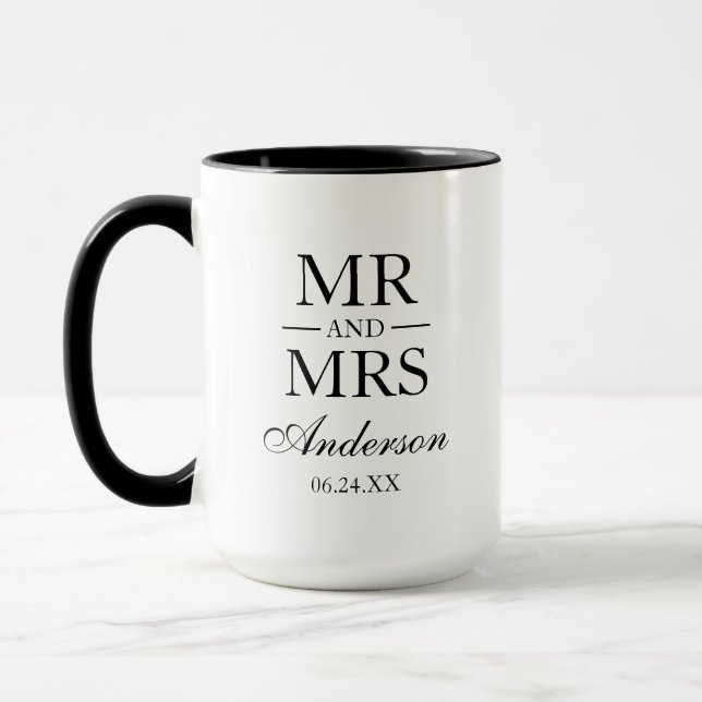 Mariage M. et Mme Large Mug BW (Gauche)