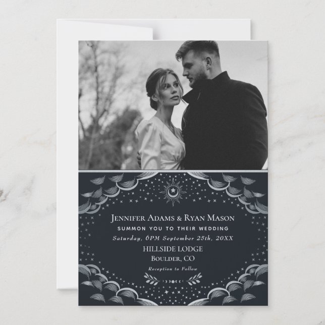 Mariage magnétique de la carte Argent Tarot Carte  (Recto)