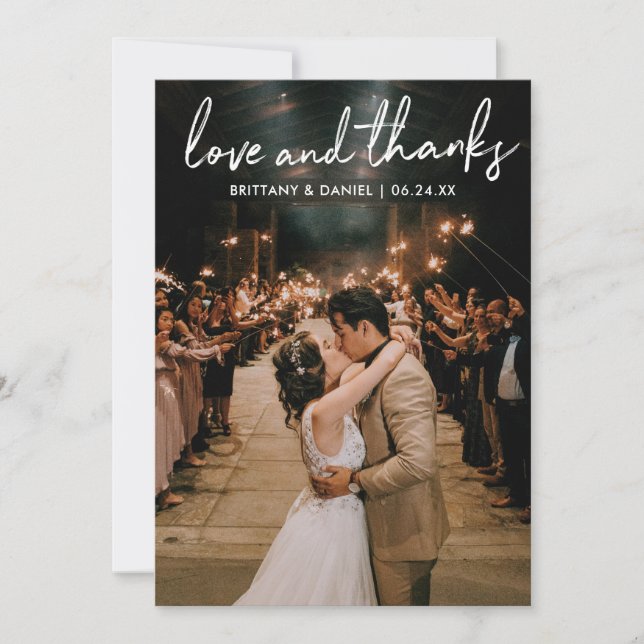 Mariage manuscrit de l'amour de script Merci (Devant)