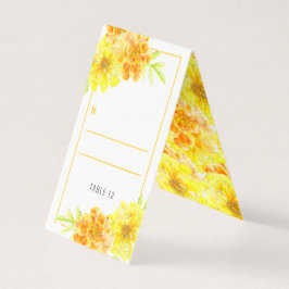 Mariage marigold jaune aquarelle