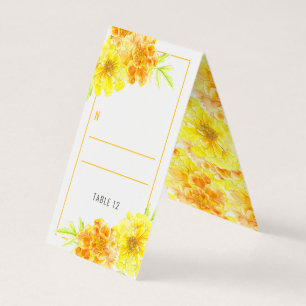 Mariage marigold jaune aquarelle