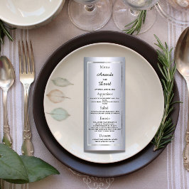 Mariage Menu argent élégant glam minimaliste