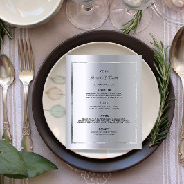 Mariage Menu argent glam élégant