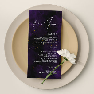 Mariage Menu Dark Purple Magic Gold