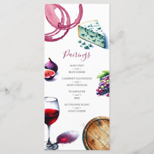 Mariage Menus Aquarelle Vignoble thème