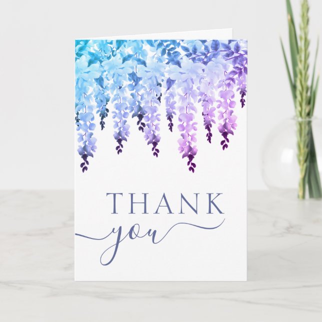 Mariage Merci Aquarelle Wisteria Floral (Devant)