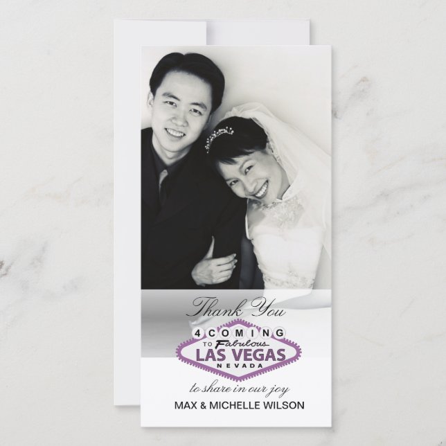 Mariage Merci Carte photo Las Vegas (Devant)