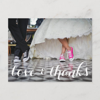 Mariage merci carte postale, amour et merci