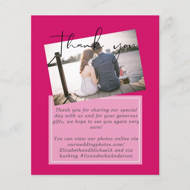 Mariage Merci Cartes Avec Photo Virtual Digital (Devant)