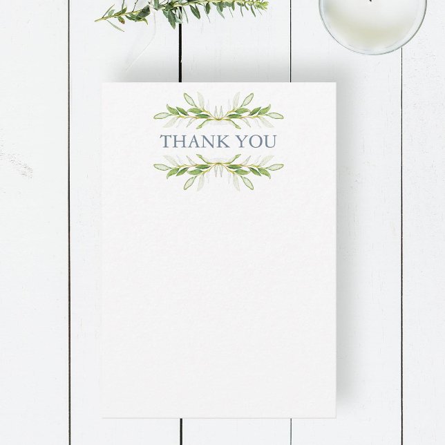 Mariage Merci Cartes Élégante Verdure (Thank you note cards watercolor botanical art by Victoria Grigaliunas of Do Tell A Belle)