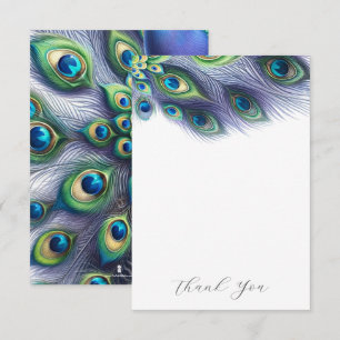 Mariage Merci Cartes Majestic Peacock