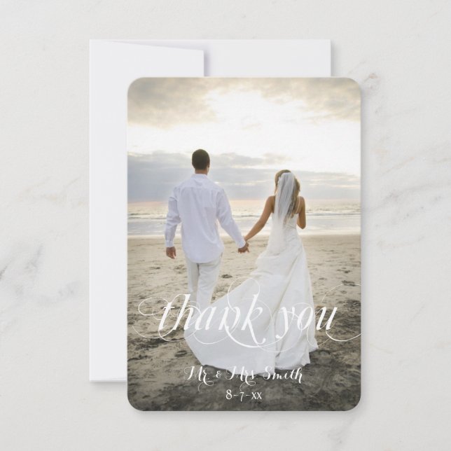 Mariage Merci Cartes, Photo personnalisée (Devant)