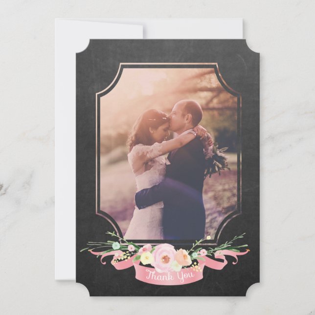 Mariage Merci Chalkboard Floral (Devant)