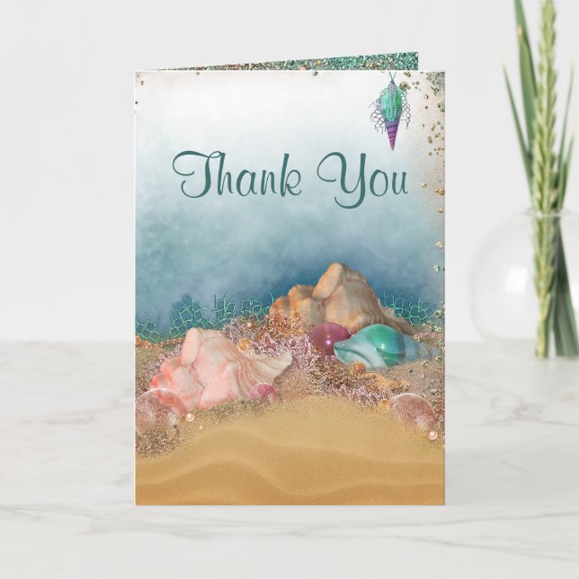 Mariage Merci Coquillages de Plage (Devant)