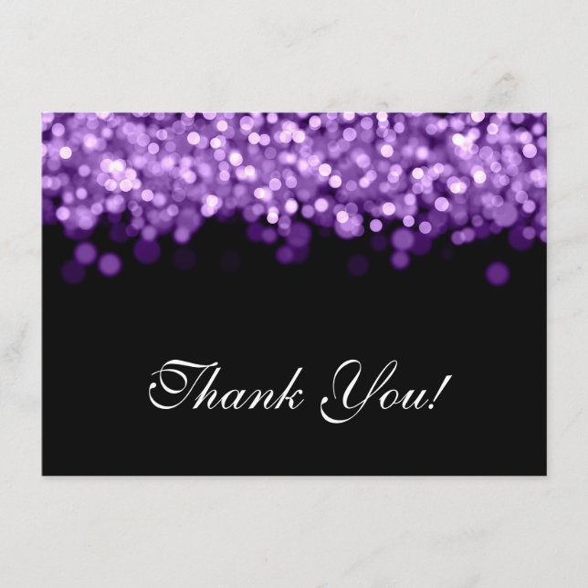 Mariage Merci Note Lumières Violet (Devant)