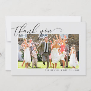 MARIAGE MERCI photo calligraphie élégant gris