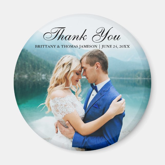 Mariage Merci Photo moderne Magnet BT R (Devant)