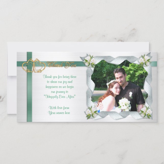 Mariage merci rubans cartes photos (Devant)