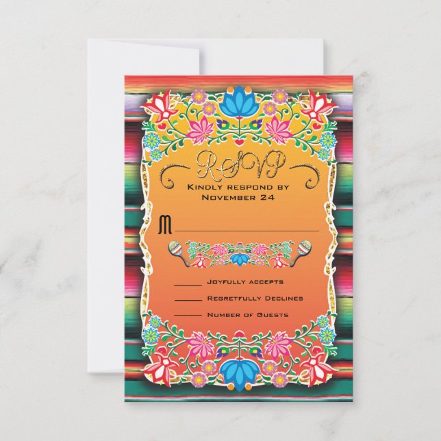 Mariage mexicain Rug et Floral RSVP (Devant)