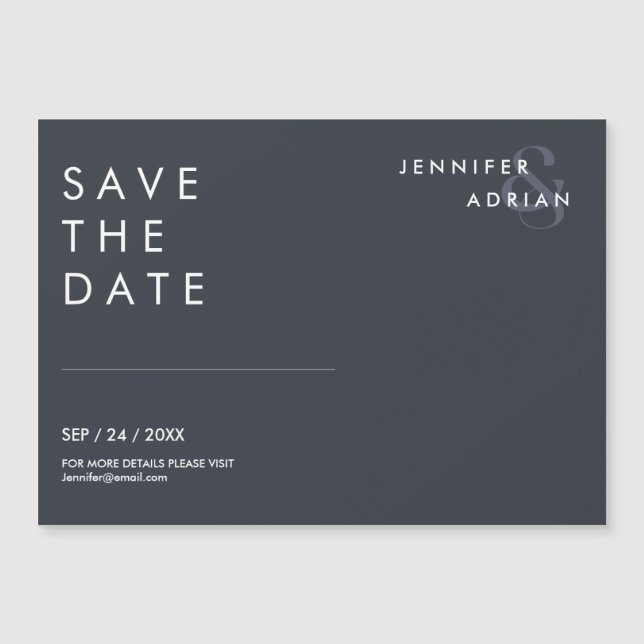 Mariage minimal Enregistrer les cartes de dates (Devant)