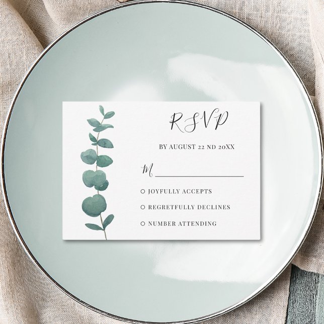 Mariage minimal Eucalyptus RSVP (Créateur téléchargé)
