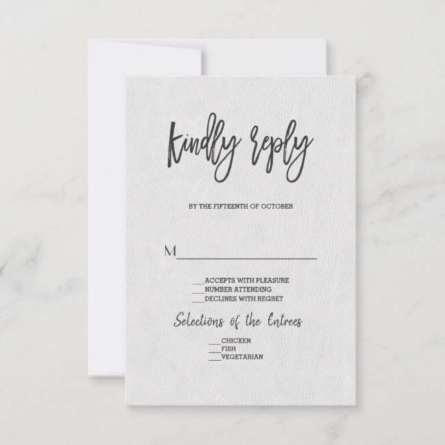 Mariage minimal moderne RSVP écriture manuscrite (Devant)