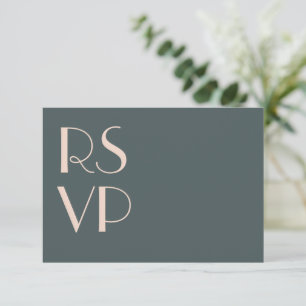 Mariage minimaliste Art Déco Turquoise RSVP QR Cod