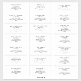 Mariage minimaliste classique Étiquette de adresse