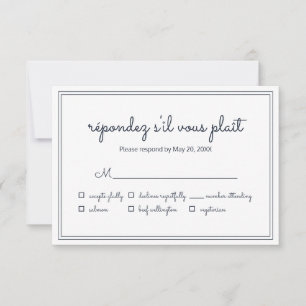 Mariage minimaliste de script cursif simple RSVP