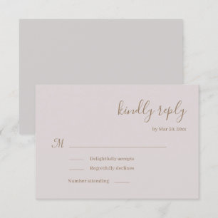 Mariage minimaliste moderne Blush Invitation RSVP
