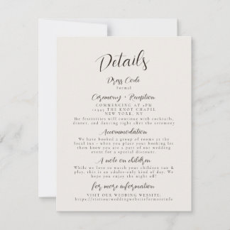 Mariage minimaliste moderne Détails Carte de boîti