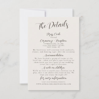 Mariage minimaliste moderne Détails Carte de boîti
