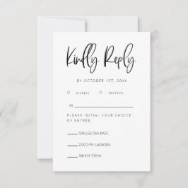 Mariage minimaliste moderne RSVP avec choix de rep