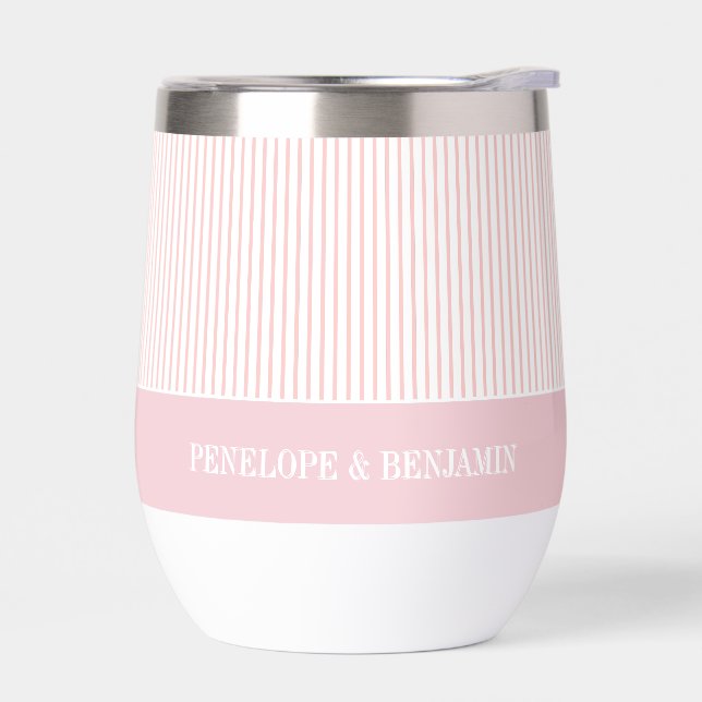 Mariage Moderne à Rayures Roses (Gauche)