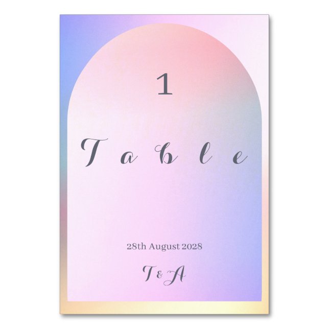 Mariage moderne Boho Arch Ombre Numéro de table (Par défaut)
