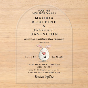 Mariage Moderne Calligraphie Acrylique Invitations