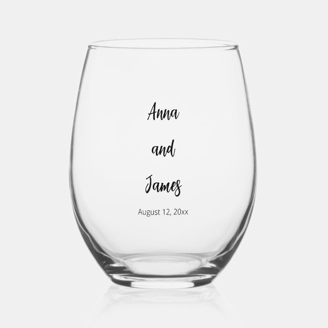 Mariage moderne chic verre de vin stemless (Recto)